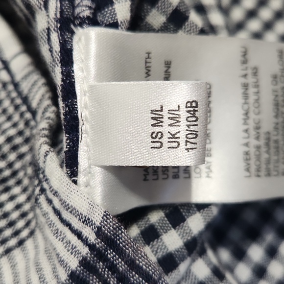 ANTHROPOLOGIE Pilcro The Bo Boyfriend Flannel Gingham Navy Blue Shirt | Size M/L - Picture 11 of 11